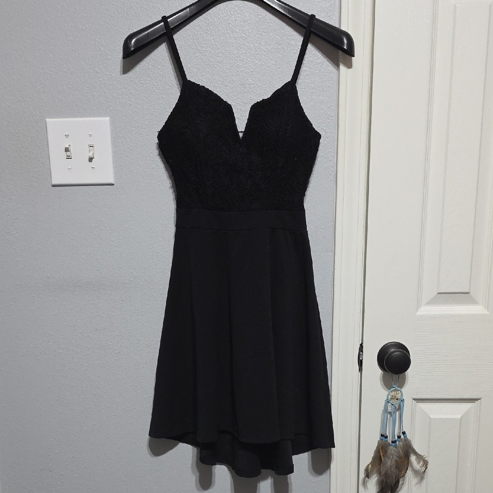 Almost Famous Black High Low Dress